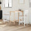 VidaXL vidaXL Dining Chairs 2 pcs White 40 x 47.5 x 99.5 cm Solid Rubber Wood 5