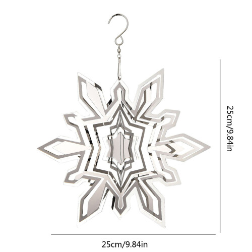Girouette flocon de neige 3D en acier inoxydable 2