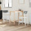 VidaXL vidaXL Dining Chairs 2 pcs White 48 x 49 x 95 cm Solid Rubber Wood 4