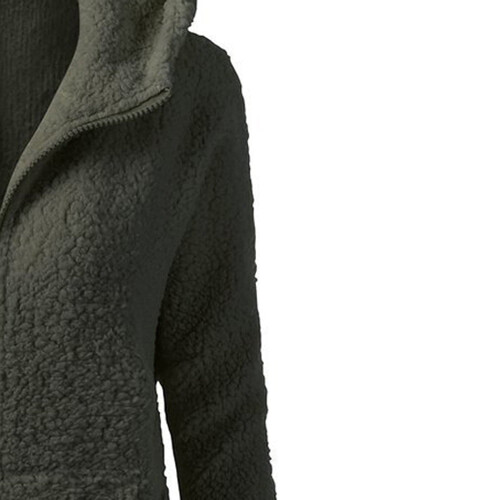 Cappotto da donna in lana e cotone con cappuccio e cerniera 2