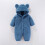 Baby Snowsuit Warm Hooded Romper Solid Color One-Piece 2
