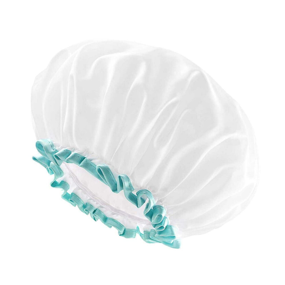 Pluoda Reusable Shower Cap for Women Long Hair Double Layer