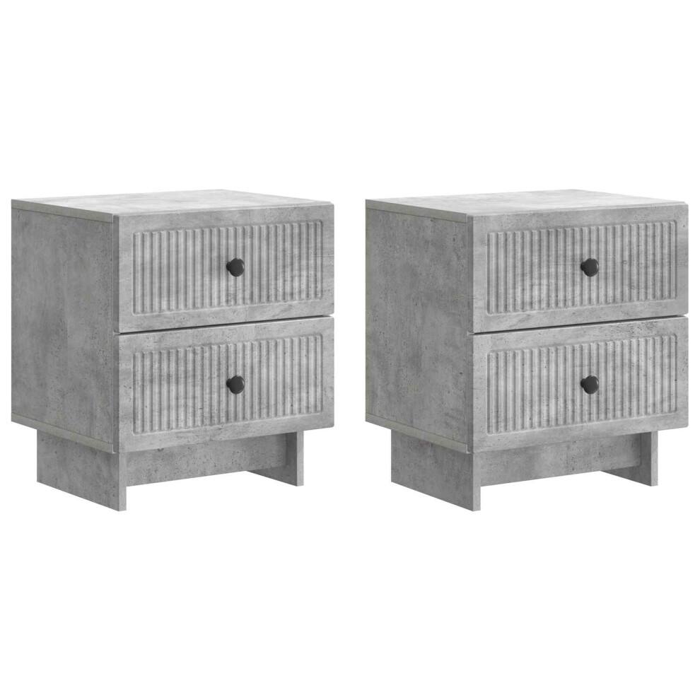 Vidaxl Bedside Cabinet 2 Pcs Concrete Grey 43 X 34.5 X 47.5 Cm