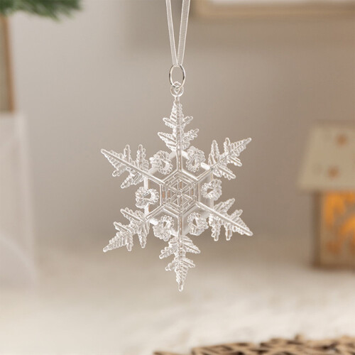 Clear Acrylic Snowflake Ornament Set 3PCS 1