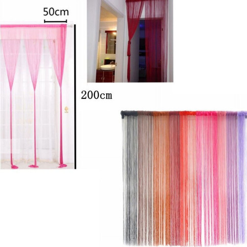 Door String Curtain Silver Thread Fringe Room Divider 2