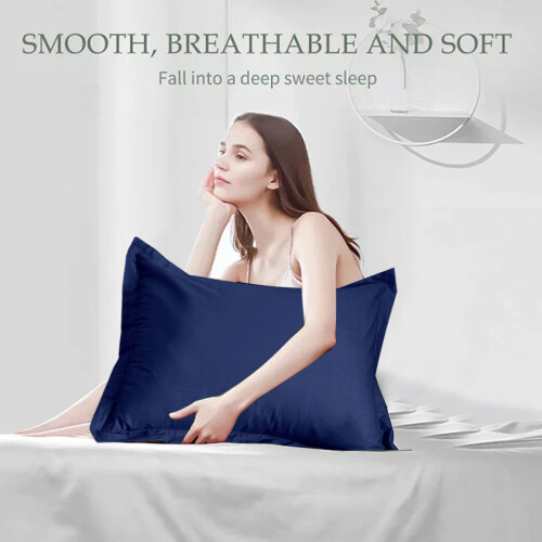 Kingfansion Twin Pillowcases Navy 2-Pack 18.89"x29" 2