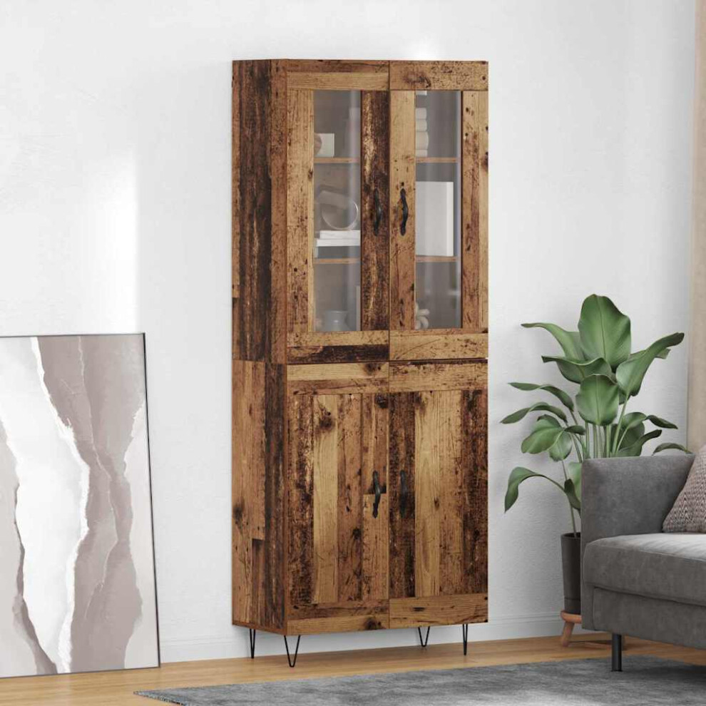 Vidaxl Highboard Old Wood 69.5 X 34 X 90 Cm Engineered Wood