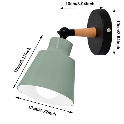 Modern LED Wall Lamp with Plug Wooden Bracket 1
