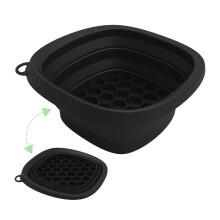 (black) Portable Foldable Silicone Ice Bath Basin With Removable Ice TrayErgonomic Edge Skincare Facial Cleansing Swelling Relief Travel