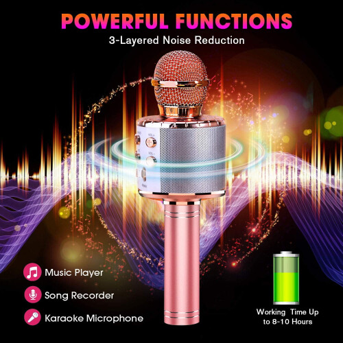 Karaoke Microphone for Kids Ages 4-12 Gold 2
