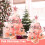Mini Christmas Tree Artificial Pink LED Tabletop Tree 18 2