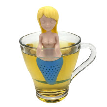Infuseur à thé en silicone sirène jaune doré (1 pièce)