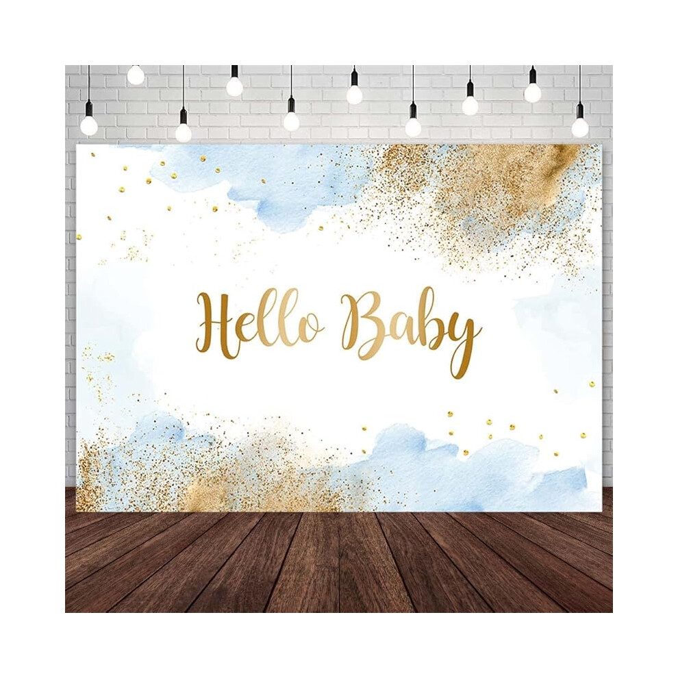 Baby Shower Backdrop Pastel Watercolor 1 Piece Blue 901175995026
