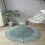 Round Area Rug Polyester Rubber Backing 23.6 in 5