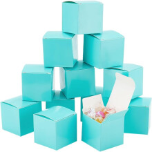 Kraft Paper Jewelry Box Turquoise 5x5x5cm
