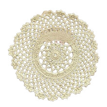 Hand Crochet Lace Doilies Beige 7 Inch Round