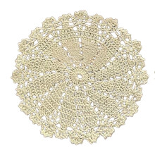 Hand Crochet Lace Doily Beige 7 Inch