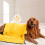 Dog Bath Towel Microfiber Absorbent Yellow Grey 6