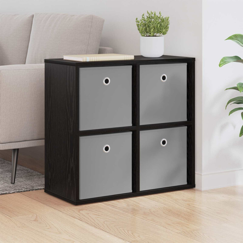 Vidaxl Sideboard With Drawer Black Oak 59.5 X 27 X 57 Cm