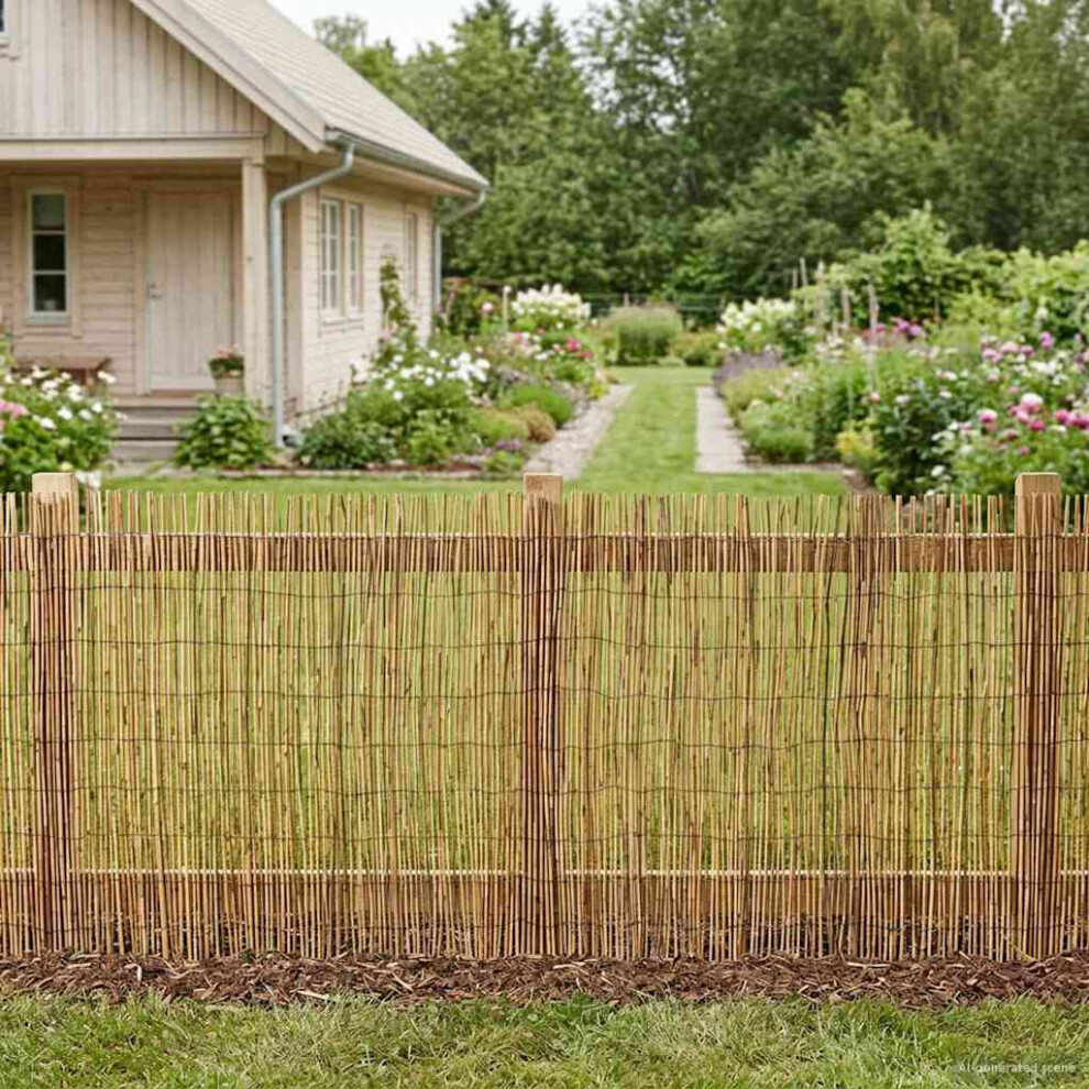 Vidaxl Garden Fence Carbonized 300 X 100 Cm Reed
