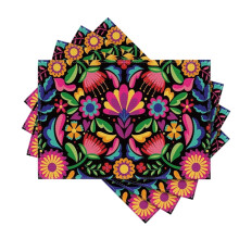 Set van 4 Mexicaanse placemats voor Día de los Muertos (Dag van de Doden), 30 x 45 cm