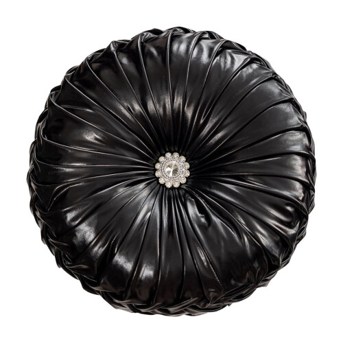 Circular Pumpkin Throw Pillows Smooth Metallic Leather 2