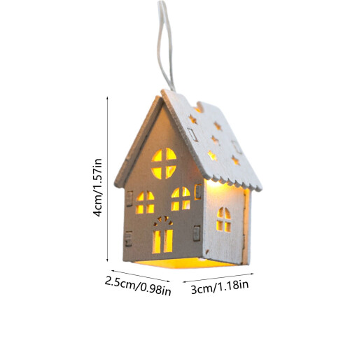 Christmas Wooden House LED String Lights Warm White 2