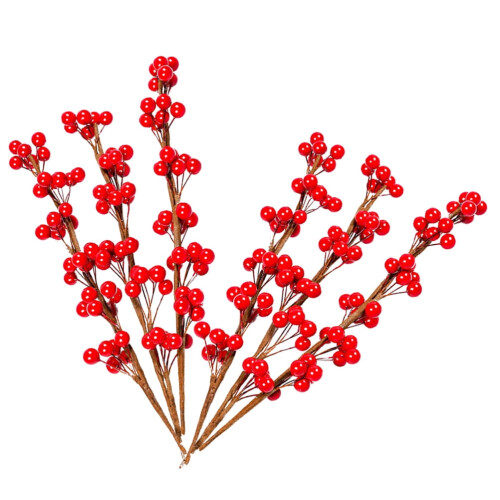 Simulated Red Berries Branches 6 pcs 1