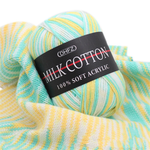 XUNRYAN hand crochet cotton yarn rainbow multicolor 50g 2