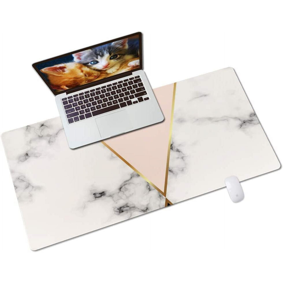 Desk Pad Pu Leather 31.5" X 15.7" Marble Gold 900223114570