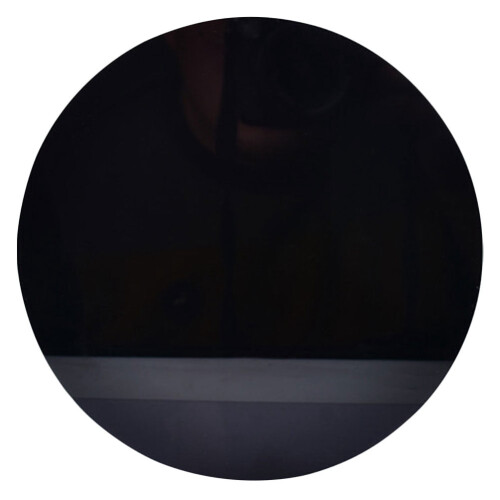 Obsidian rund spejlplade sort linsering Gotisk 1