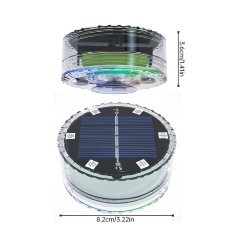 Solar submersible LED pool light with suction cups and 2