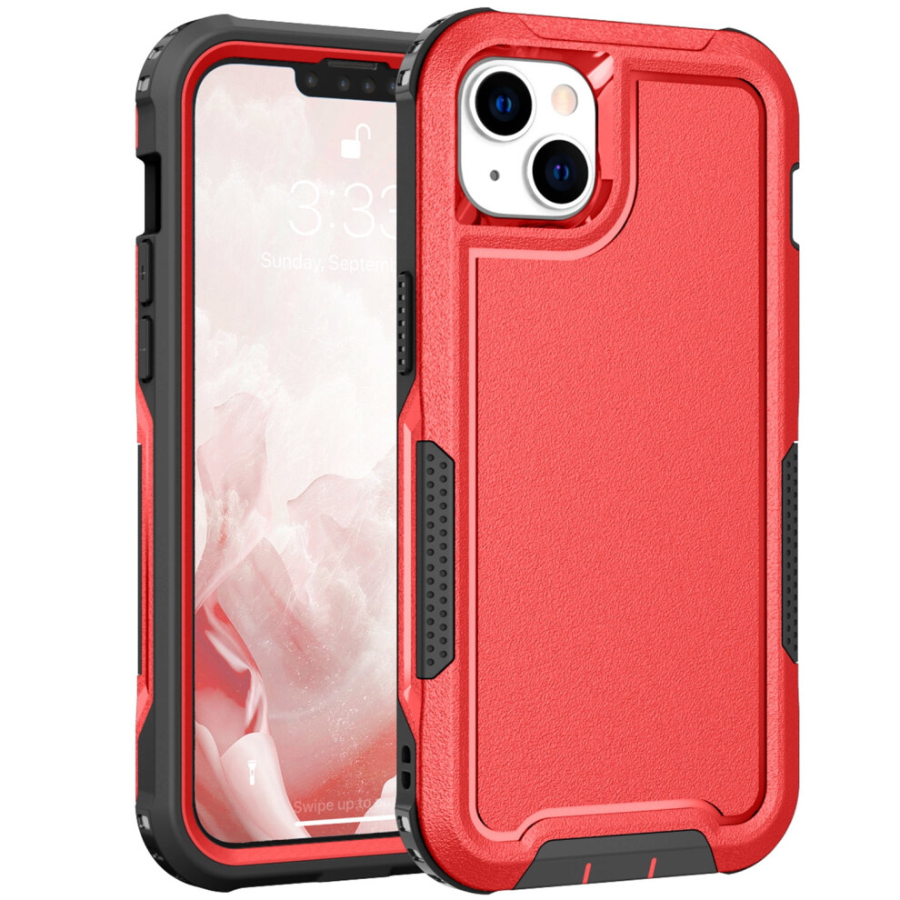 Iphone 14 Case Shockproof Anti-Dust Rugged Dual-Layer Red 900223111166