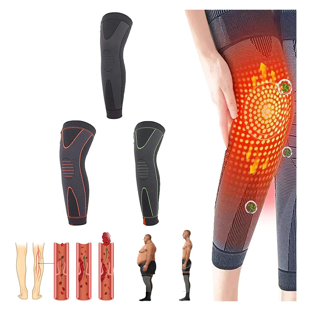 Acupressure knee sleeve with self-heating function