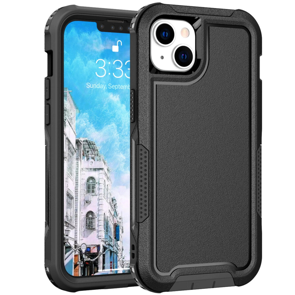 Iphone 14 Case Shockproof Dual-Layer Rugged Black 900223111142
