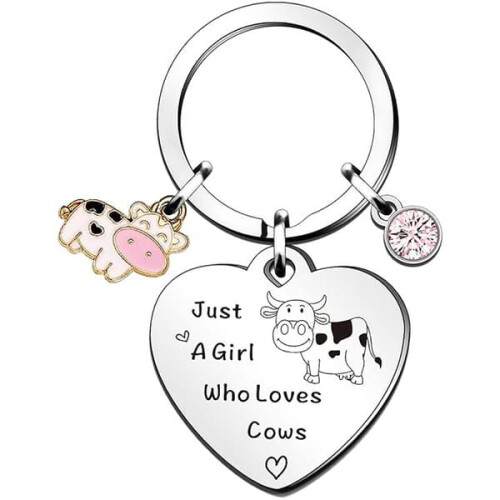 Cow keychain gift for cow lovers