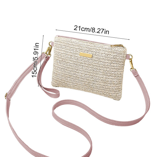 Γυναικεία Τσάντα Crossbody από Ψάθα σε Στυλ Μπόχο, Μικρή Παραλία 2
