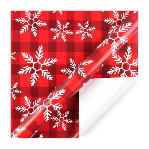 Geruite kerstcadeaupapierrol, duurzaam en scheurvast. 1