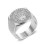 Men's Silver King Crown Ring with Broken Heart Design Size 7 1