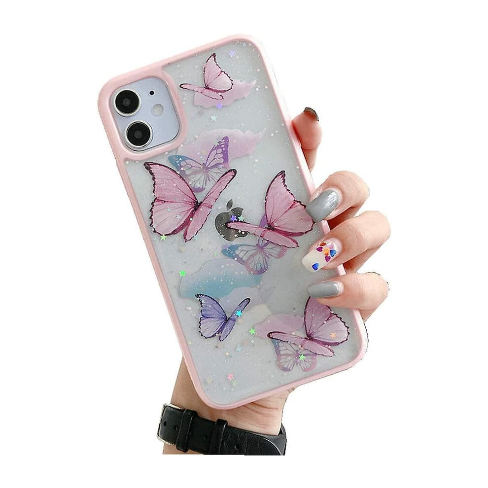 Iphone 11 Butterfly Case Glitter Shockproof Silicone Pink 962125917949