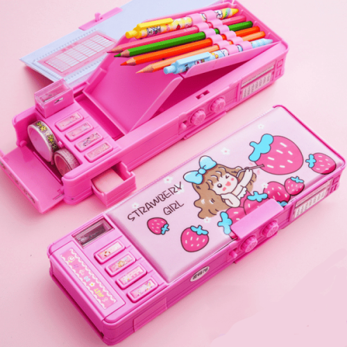 Cartoon Pencil Case with Double Password Lock 1pc 1