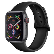 Black silicone sport band for Apple Watch 38/40/41mm