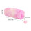 Plush Octagon Pencil Case Gradient Pink 1pc 2