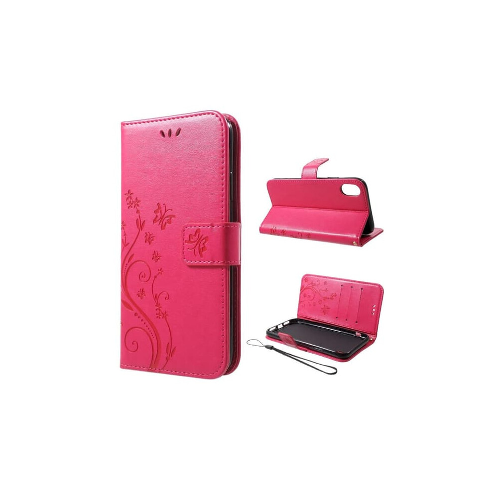 Iphone Xr Case Synthetic Leather Wallet Stand Rose Pink 962125916911