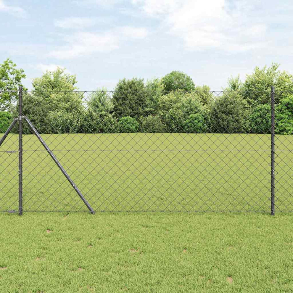 Vidaxl Ground Fix Welded Wire Fence 10 X 1 M Pvc-Coated Steel Grey