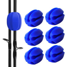 Silicone Fishing Rod Holder Straps Blue 6 pcs
