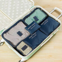 Travel Bag Organizer Bags navy blue 6 pcs