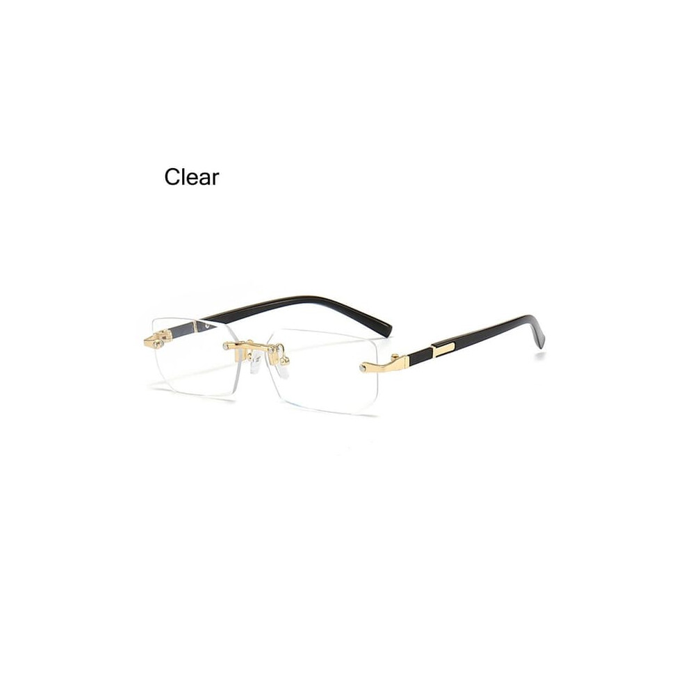 Rimless Rectangle Sunglasses Clear Lens 962125916508