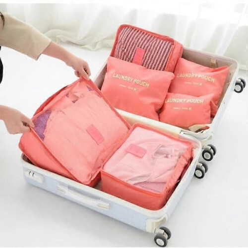 Travel Packing Cubes Pink 6 pcs 1