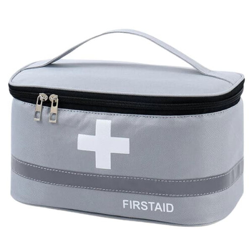 First Aid Bag Oxford Cloth Grey Large Capacity 1pc